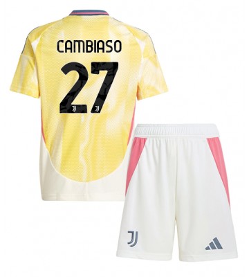 Juventus Andrea Cambiaso #27 Segunda Equipación Niños 2024-25 Manga Corta (+ Pantalones cortos)